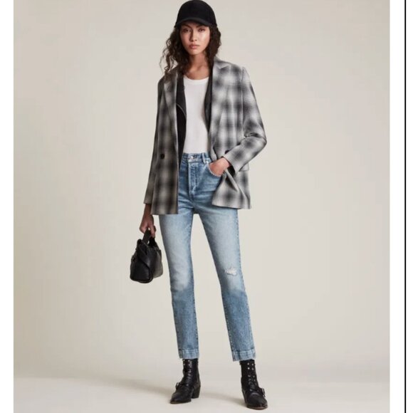 ALLSAINTS Zoe High Rise Stretch Slim Jeans Denim Size 29 - Picture 2 of 9